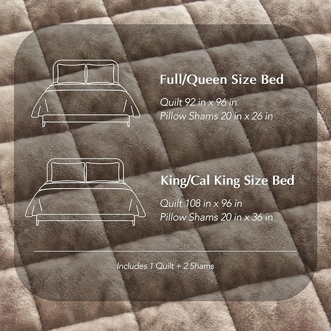 RECYCO Luxury Velvet Quilt Twin/Twin XL Size Bedding Set, Ultra Soft Velvet Comforter Set, Lightweight Quilted Channel Box Stitch Oversized Bedspread Coverlet for All Season, with 1 Sham, Natural Tan