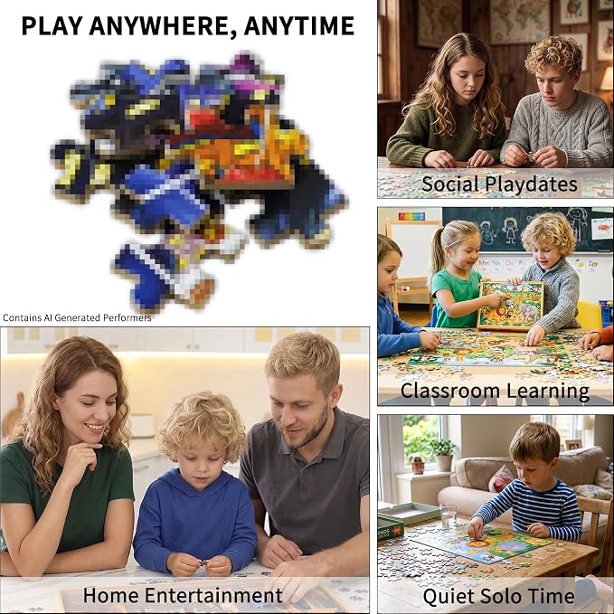60 Pieces Puzzles for Kids Ages 3-8, Jigsaw Puzzles in Metal Box, Children Jigsaw Puzzles Kids Puzzles, Educational Learning Puzzle Toys for Girls and Boys