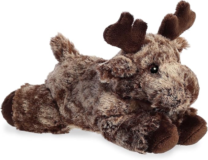 Aurora® Adorable Mini Flopsie™ Maia Moose™ Stuffed Animal - Mini Companions Ready for Playful Adventures - for Kids All Ages, Toddlers, Adults, and Families - Brown 8 Inches
