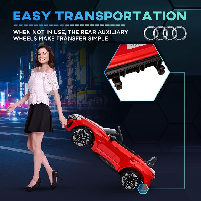 Aosom Licensed Audi RS e-tron GT 12V Ride On Car Truck for Kids, Electric Car Ride On Vehicle w/Parent Remote Control, Music, Lights, for Toddlers, Red