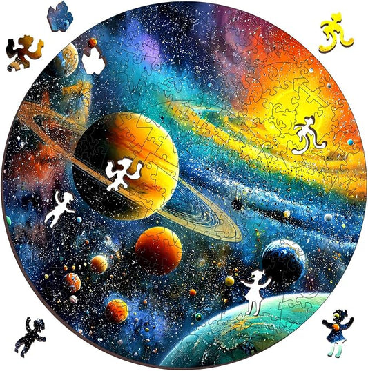 MEATRN Puzzles for Adults 500 Pieces - Space Themed Solar System Jigsaw Puzzles, Colorful Astronomy Design, Creative Gift Idea for Science Enthusiasts, Wall Decor, 16.5x16.5 in