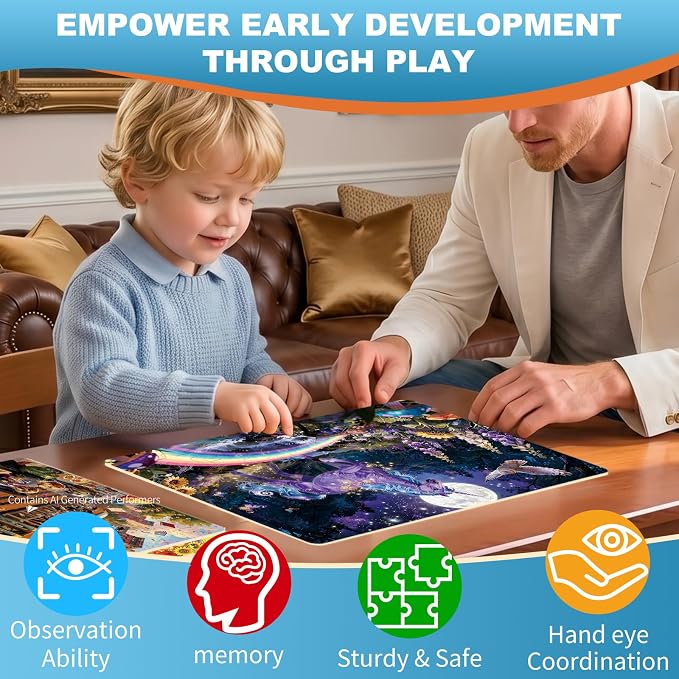 100 Pieces Puzzles for Kids Ages 4-8, Unicorn Educational Kids 100 Piece Puzzle, Children Jigsaw Puzzles Kids Puzzles, Educational Learning Puzzle Toys for Girls and Boys