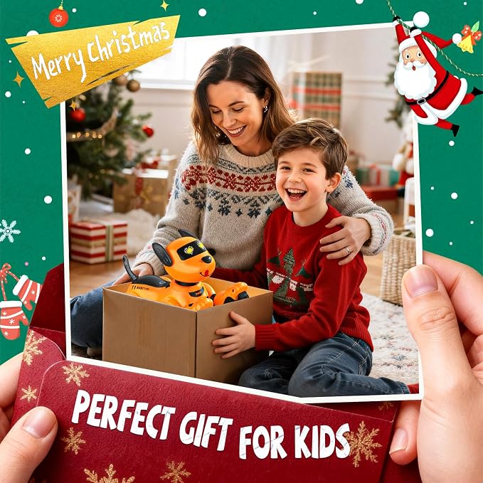anysun Robot Dog Toy for Kids, Programmable Remote Control Robots Puppy with Follow Up & Touch Sensors, Dancing & Singing, Smart Stunt Robot Pet, Interactive Robotic Dog for Kids (Orange)