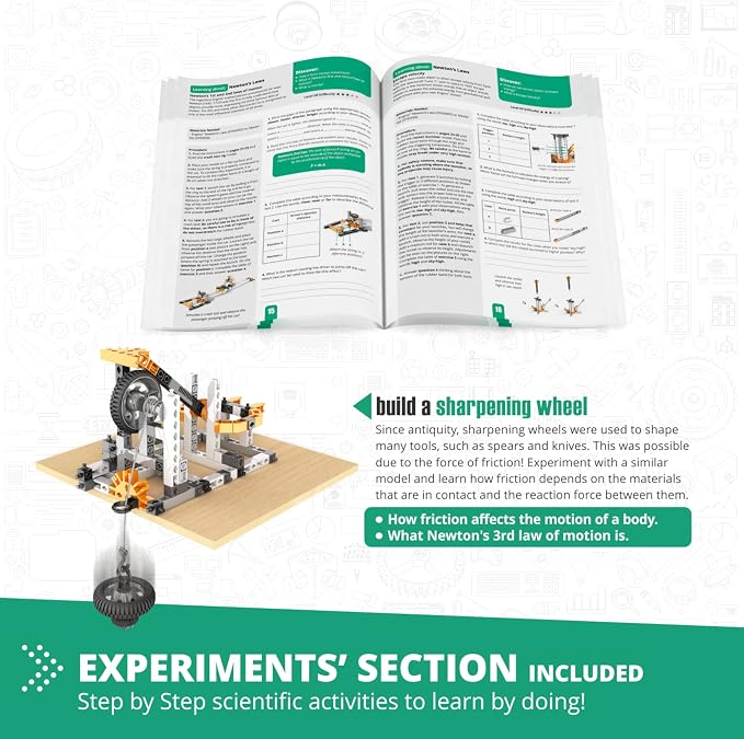 Engino STEM Toys, Physics Laws: Inertia, Friction & Circular Motion, Engineering Kit for Kids 9+, Creative STEM Projects, Gifts for Boys & Girls, Building Toys (6 Model Options)