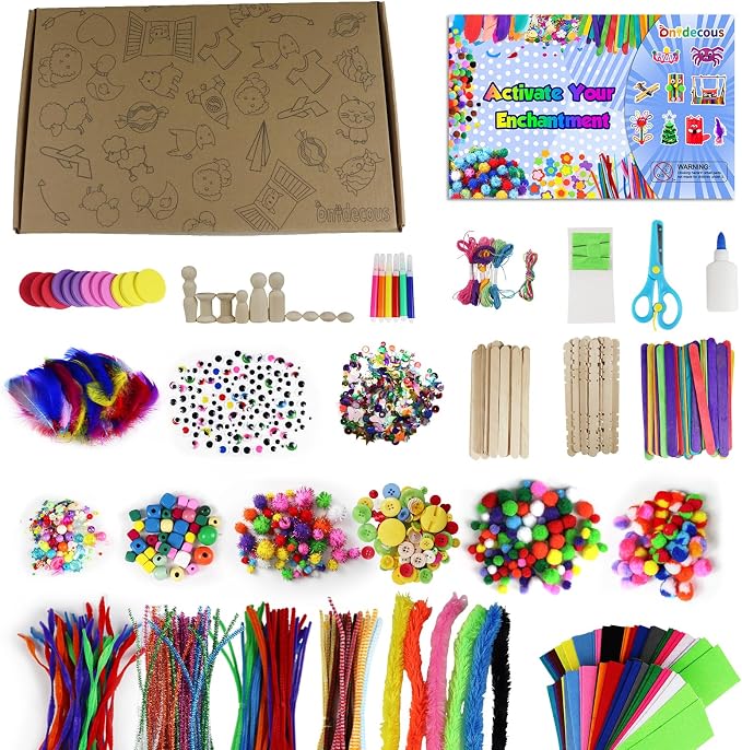 ANTDECOUS Arts and Crafts Supplies Kit for Kids - 1650+PCS Craft Supplies & Materials for Kids Creative Art Birthday Holiday Gift Craft Kits for Girls Boys 4+ 5 6 7 8 9 Year Old