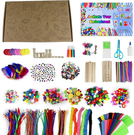 ANTDECOUS Arts and Crafts Supplies Kit for Kids - 1650+PCS Craft Supplies & Materials for Kids Creative Art Birthday Holiday Gift Craft Kits for Girls Boys 4+ 5 6 7 8 9 Year Old