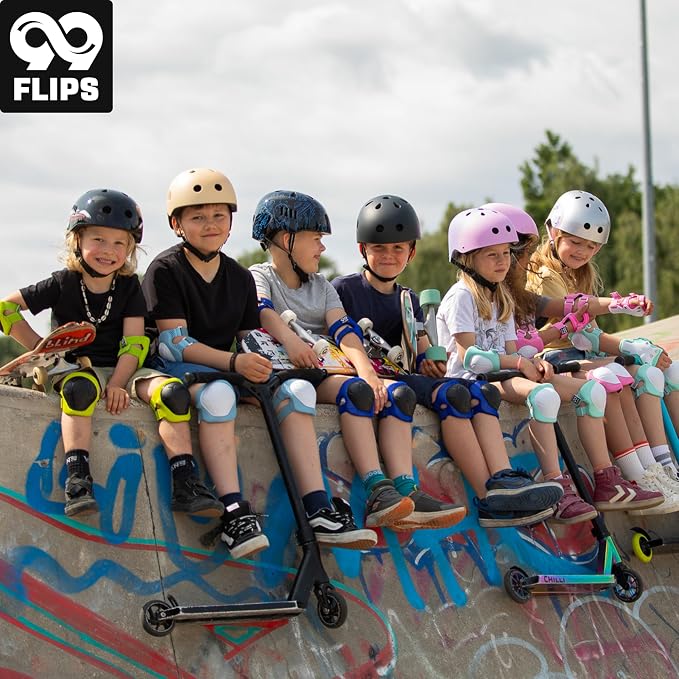 99FLIPS 6pcs Complete Set 3-12 Years- Knee Pads Elbow Pads and Wrist Guards for Kids and Toddler