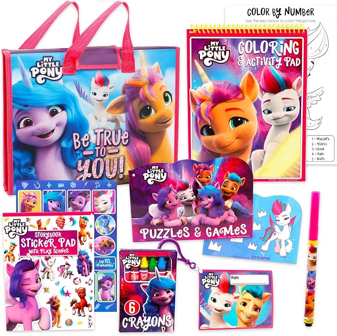 My Little Pony Ultimate Activity Set - Portfolio with Coloring Books, Stickers, Games, Puzzles, Drawing and More | My Little Pony Activities for Girls, Kids