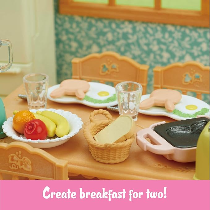Calico Critters - Breakfast Playset - Dollhouse Furniture & Accessories – Kids Pretend Play Toy, Miniature Dollhouse Food & Accessories Set, Ages 3+