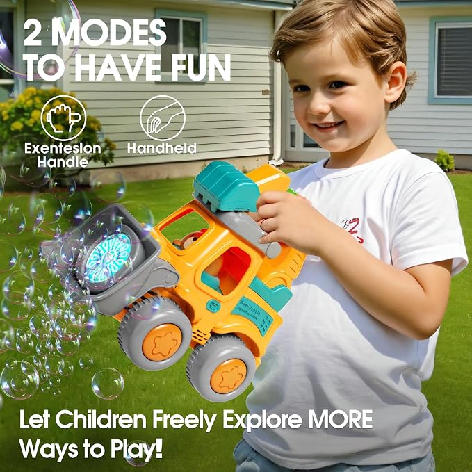 Bubble Machine Toddler Toys,CreatiMachi Vehicle Bubbles Lawn Mower Kids Toy,Ideal Gifts for 1,2,3 Year Old Boy,Girl,Baby Birthday,Easter,Rechargeable,Bubble Blower Summer Outdoor Push Toys,Yellow