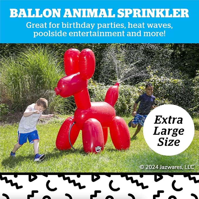 Giant Inflatable Balloon Dog Sprinkler, Fun Summer Backyard Water Game & Splash Toy for Kids, 6 Feet Tall