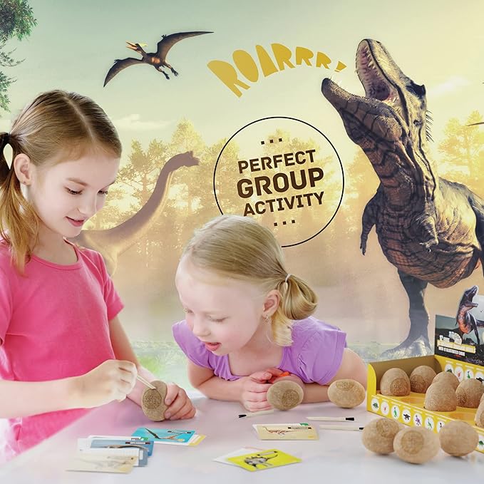 Dan&Darci Dig a Dozen Dino Egg Kit for Kids - Easter Basket Stuffers - Dinosaur Toys Gift 3-12 Year Old - 12 Eggs & Surprise Dinosaurs - Science STEM Activities - Boy Toy Party Gifts for Boys & Girls