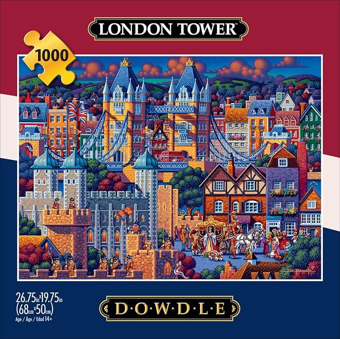 Buffalo Games – London Tower - Eric Dowdle - 1000 Piece Jigsaw Puzzle Colorful Puzzle for Adults – Precision-Cut Pieces, Beautiful Artwork, and Hours of Relaxing Fun