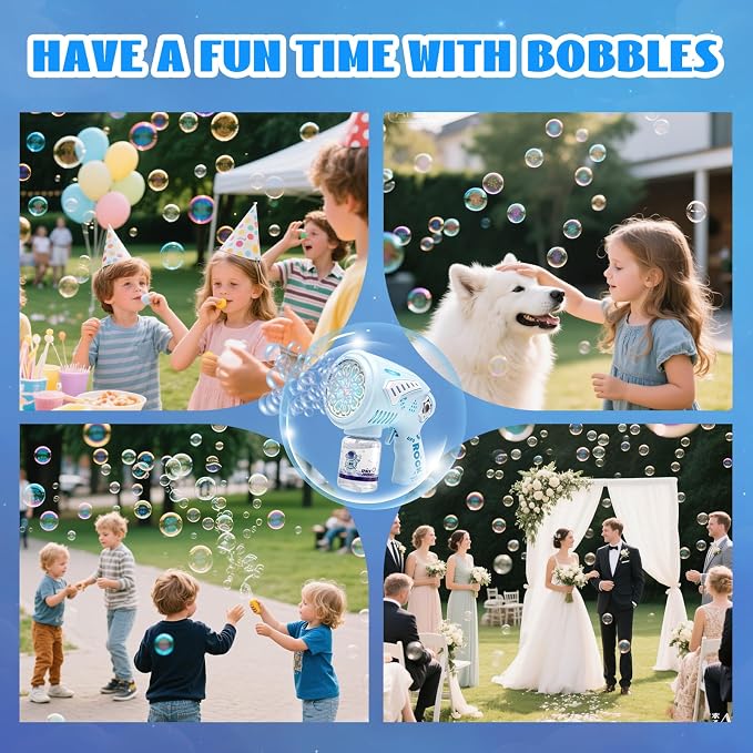 Space Journey Bubble Gun, Type-C Rechargeable Astronaut Bubble Gun, Automatic Bubble Machine with Led Light. Suitable Toy Gifts for Kids Aged 3-15, Suitable for Outdoor and Indoor Party Toys