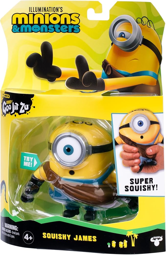 Minions Illumination's Monsters x Heroes of Goo JIT Zu, Squishy James Action Figure, Squishy Toys, Super Gooey Filling, Stretches Up to 3 Times His Size, from the Monster Movie