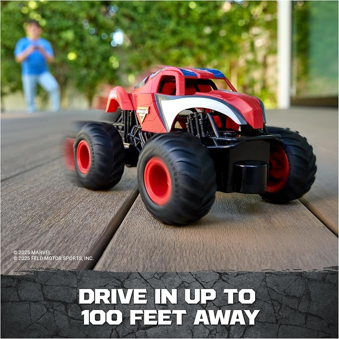 Monster Jam, Marvel The Amazing Spider-Man RC Monster Truck, 1:24 Scale, Kids Toys for Boys and Girls Ages 4 and up