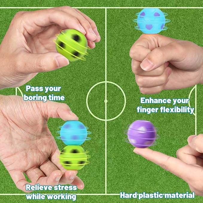 SCIONE 36 Pack Soccer Party Favors for Kids 4-8 8-12 Soccer Balls Fidget Spinner Goodie Bag Stuffers Treasure Box Toys for Classroom Prizes Return Gifts for Kids Birthday Party Favors