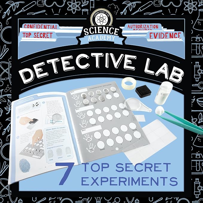 MindWare Science Academy Detective lab - Science Kits for Kids Age 8-12 - Kids Detective Kit Complete with 7 Forensics and Crime-Scene Investigations - Ages 8 and Up