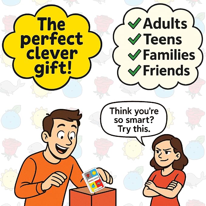 Mishy Match Award-Winning Card Game for Adults & Teens - Hilarious Brain-Melting Party Game - Fun Brain Teaser Games - Mensa Games - Funny Card Games - Fun Brain Puzzle Card Games