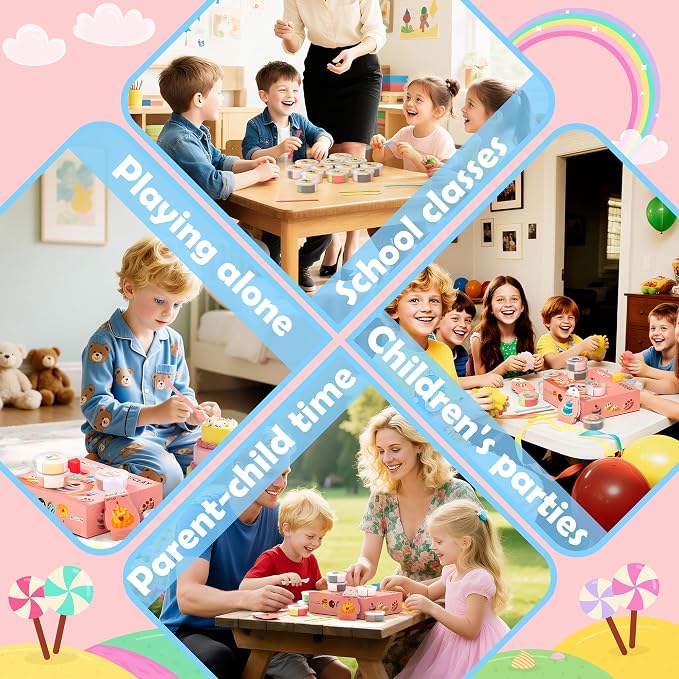Aestd-ST Air Dry Clay Kit - Cake Themed, Modeling Clay for Kids, Dessert DIY Magic Clay with Tools and Tutorials, 12 Boxes Molding Clay, Soft & Non-Sticky, Arts and Crafts Gifts for Kids