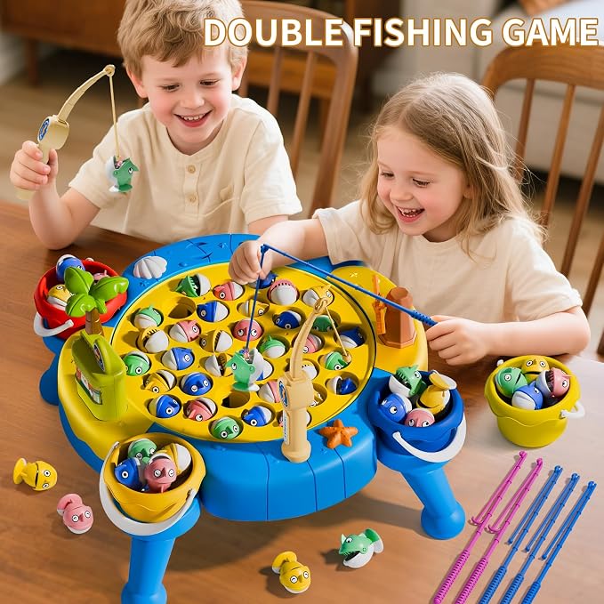 ORANGE OCEAN 70 PCS Magnetic Fishing Games for Kids Ages 4-8, Toddler Board Games for Kids 4-6 8-12, Toys for 3 4 5 6 Year Old Boys Girls, Ideas Birthday Gifts for Boys Girls 3-5 6-8