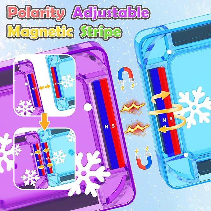 33PCS Mini Magnetic Tiles - Arctic Animals Theme Toddler Travel Essentials Set with Case, Magnetic Building Blocks Kids Games Montessori Preschool Sensory Toys for 3+ Year Old Boys Girls Gifts