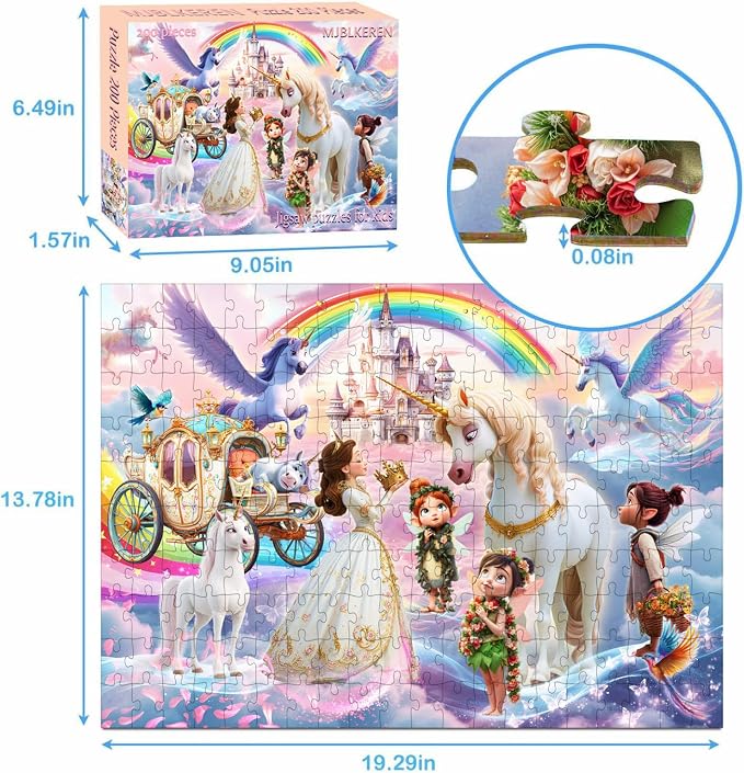 Puzzles for Kids Ages 6-8 8-10 Year Old, 200 Piece Jigsaw Puzzle for Adults Toddler Children Learning Educational Puzzles Toys Birthday Gifts for Girls Boys
