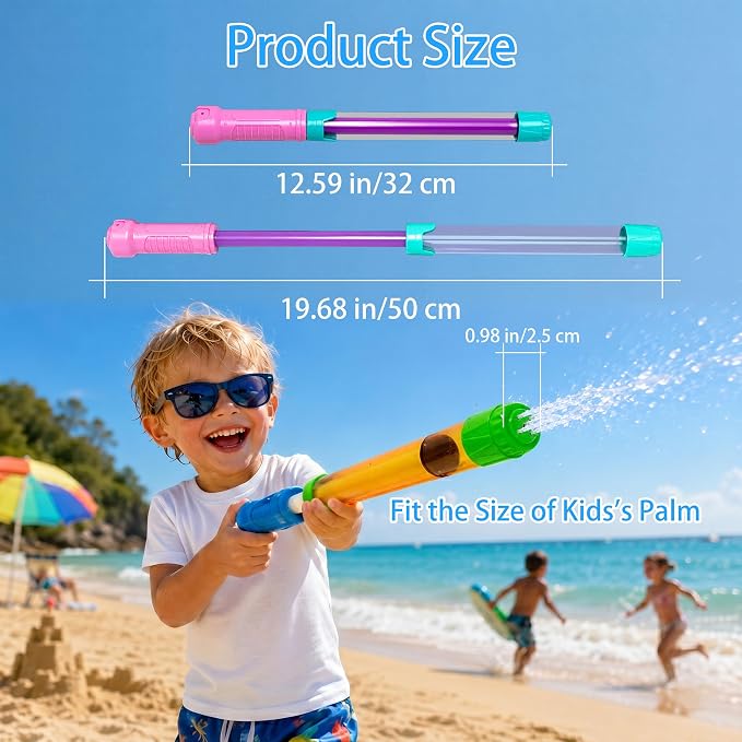 Water Gun Blasters for Kids & Adults: 12 Pack Bulk Water Squirter for Outdoor Swimming Pool Party, Backyard, Summer Beach, 12.6 Inch Water Shooter Toy Gift for Water Slide, Water Fighting Game