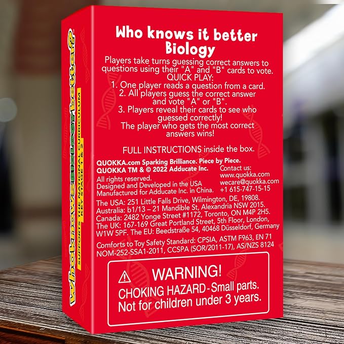 Board Games for Kids 8-12 – Family Card Games for Kids and Adults – Biology Trivia Cards for Family Game Night – Who Knows Biology Better – 500+ Questions – Fun Card Game for Families and Teens