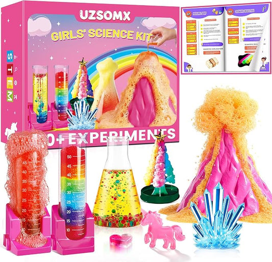 My First Science Kit for Kids Ages 4-5-6-7-8, 150+ Science Experiments Stem Toy Learning & Educational Projects with Chemistry Set, Crystal Growing, Volcano Science Kit