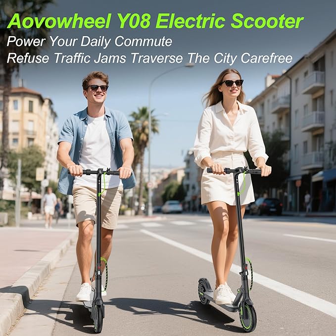Aovowheel Electric Scooter for Adults, Folding E Scooter with 350W/500W Motor 16/24 Mph Top Speed, Max 19-23 Miles Long Range, 8.5''/10''/14''Tires Commuting Scooters with Dual Brakes System, APP