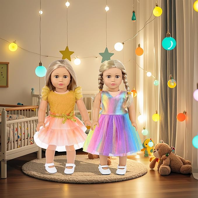 ebuddy 10 Sets 18 inch Doll Clothes and Accessories - Including Mermaid Costume, Stylish Casual Outfit, Swimwear Fit for 18 Inch Dolls (No Doll)