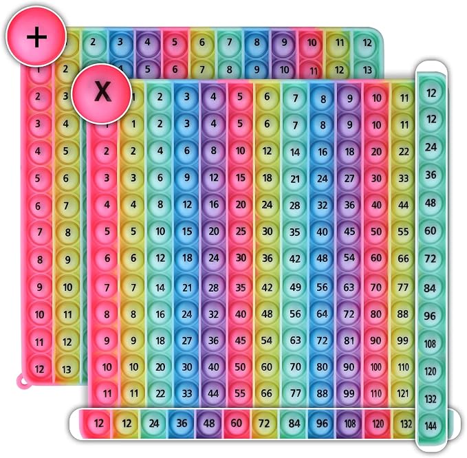 Macaron Multiplication Table Game and Addition Numbers pop Flash Cards Fidget Math Toys, Stress Relief Fidget Learning Game Fidget Math Toys （1 PCS）