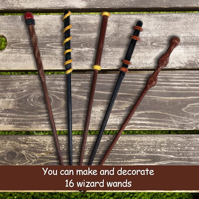 Maikoi Magic Wizard Wand Making Kit DIY Craft Set for Kids Adult Birthday Party Gift Make Your Own 16 Wands (45-Piece)