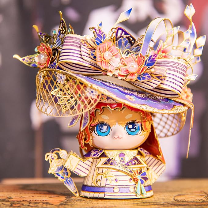 MU 3D Metal Puzzle for Adult Titanic Rose and Jack Cat Figure Kitty Model Assembling, Titanic Movie Collectibles Metal Model Kits Miniature Building, Brain Teaser Love Gift Home Decor Birthday Gift