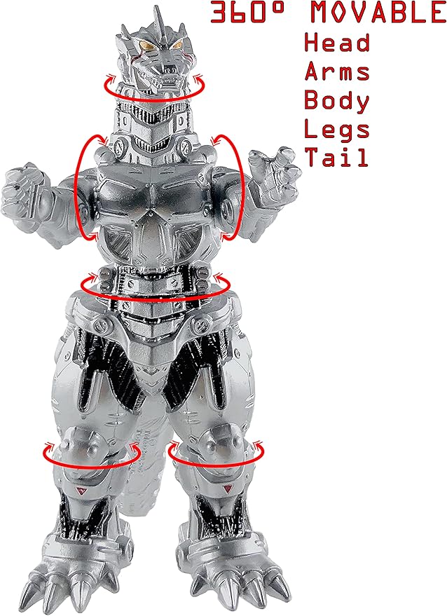 TwCare Set of 2 Mecha Godzilla Earth MechaGodzilla Kiryu Toys, Kaiju Universe Action Figures King of The Monsters Movable Joints Movie Series Soft Vinyl, Travel Bag