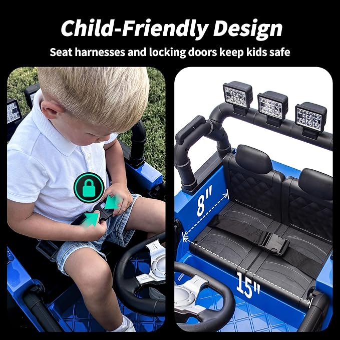 Hikiddo 24V Kids Ride on Car, Kids Electric Vehicles Car Ride on Toy Truck for Toddlers 3-5 w/Remote Control, 400W Motor - Blue