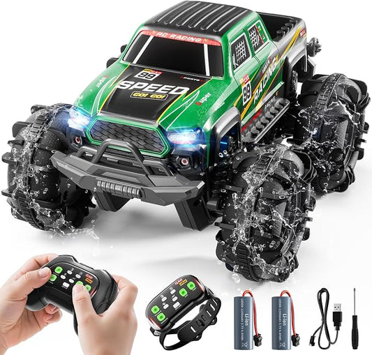 PEADUCK Remote Control Car for Kids Ages 6-12, All-Terrain RC Truck with Spray & Light, 360° Flips, 2.4GHz, Remote Control Monster Truck Off-Road RC Cars for Kids Boys Age 3 4 5 6 7 8 9 10 11 12