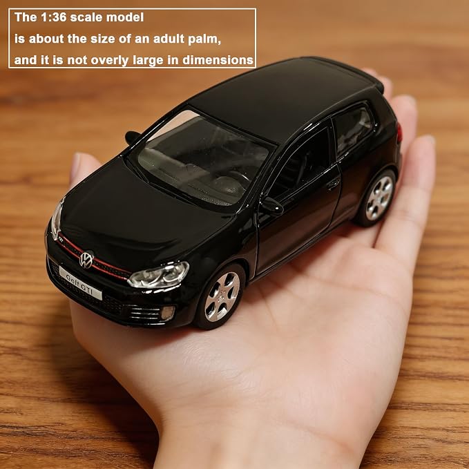 Model Car Volkswagen Golf GTI Toy Car 1/36 Metal Collect Car with Pull Back Toy Cars for Boys Children Gift(Black)