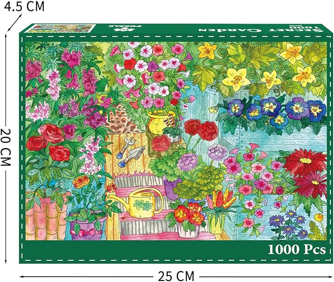 Secret Garden Puzzles for Adults 1000 Pieces, Puzzles with Letters on Back, Impossible Hard Difficult Challenging, Precise Interlocking Pieces, Home Wall Decoration & Ideal Gift