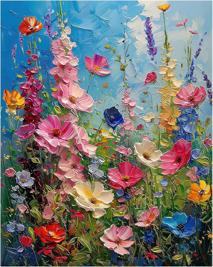 Wildflower Meadow Puzzles for Adults 1000 Pieces,Impossible Hard Difficult Challenging Jigsaw Puzzles for Adults 1000 Pieces,Puzzle with Letters on Back,Recycled Paper Jigsaw Puzzle(27.6"x19.7")