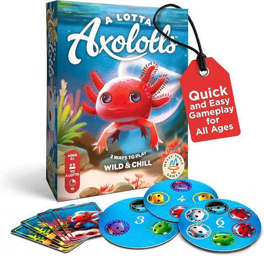 Messy Table Games A Lotta Axolotls Family Card Game | Party entertainment for kids and adults, easy-to-learn strategic play, tabletop fun set collection game