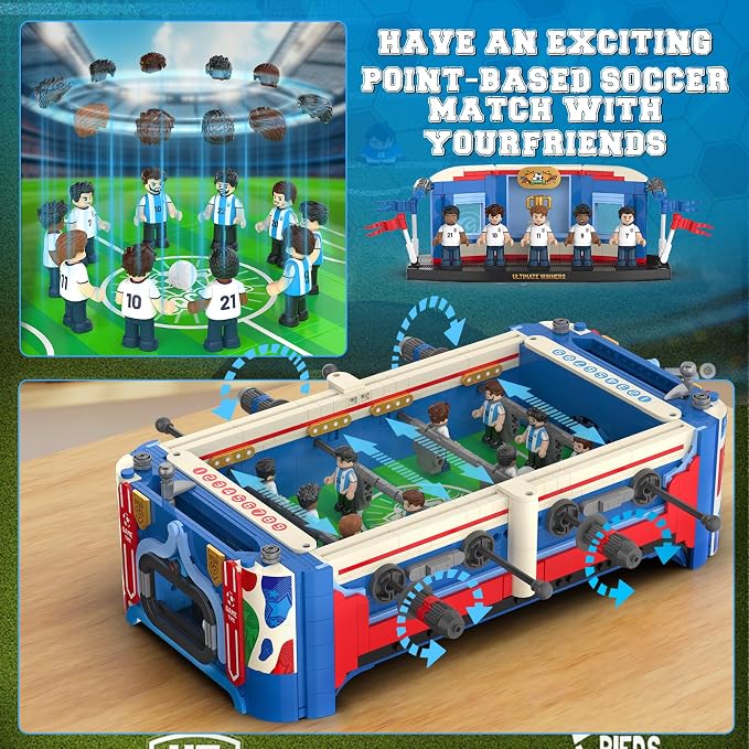 Soccer Cup Building Blocks Set - 2026 Soccer Match Trophy Football Table Game Construction Toy Building Set for Kid Adult, Ideal Gift Home Office Decor for Boys & Girls Fans
