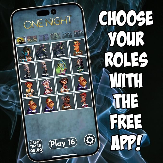Bezier Games One Night Ultimate Werewolf | Fast 10-Minute Social Deduction and Bluffing | Hidden Roles Mystery Party for Adults and Kids | 3-10 Players