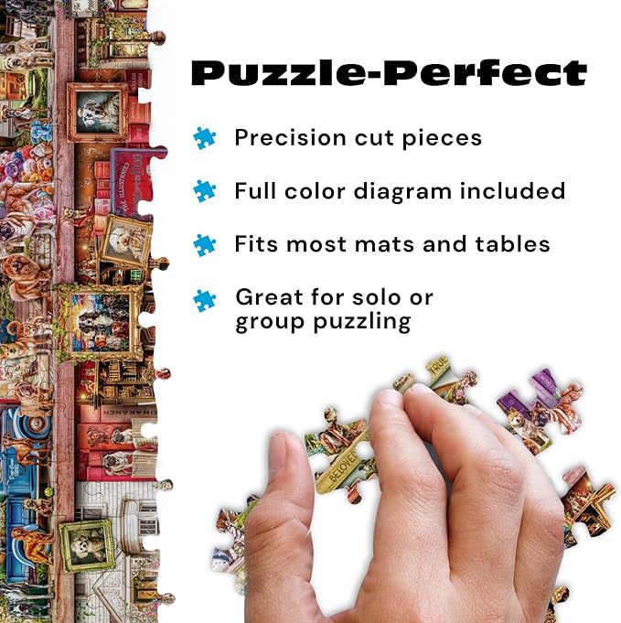 Puzzles for Adults 1000 Pieces – Buffalo Games The Library of Dogs by Aimee Stewart, Challenging 1000 Piece Puzzle for Adults with Poster, Premium Jigsaw Puzzle Made in the USA