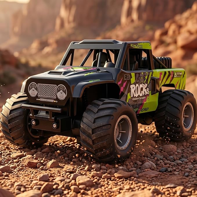 KB KAIBO Q191 1:16 Amphibious Remote Control Car - Waterproof All Terrain RC Monster Truck for Kids, 50+ Min Play with 2 Batteries, 2.4Ghz 4WD Off-Road Toy for Boys Girls 6-12+ (Gift Idea)-Green