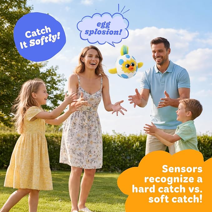 Move2Play, Egg Toss, Hilariously Wild Active Party Game for Kids | Indoor & Outdoor Toss Toy for Boys & Girls Ages 3-8+ | Fun Birthday, Family & Camping Game