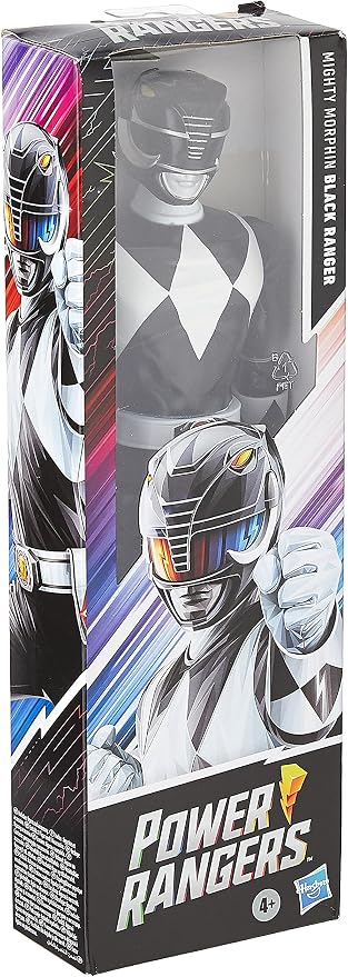 Power Rangers Mighty Morphin Black Ranger 12-Inch Action Figure Toy Inspired by Classic TV Show, with Power Axe Accessory