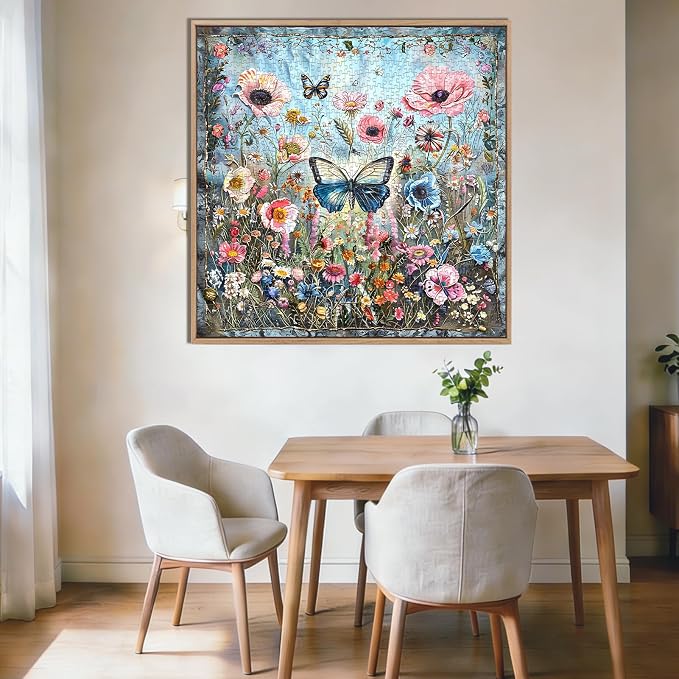 Butterfly in Bloom 1000 Piece Puzzles for Adults,Challenging Jigsaw Puzzles for Adults 1000 Pieces,Hard Difficult Impossible Puzzle for Family Game Night,Puzzle with Letters on Back Games