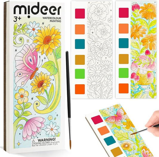 JCREN Watercolor Painting Books, Pocket Watercolor Painting Coloring Kit, Paint with Water Bookmarks Travel Activity Party Favors for Kids Toddlers Gifts for Boys and Girls